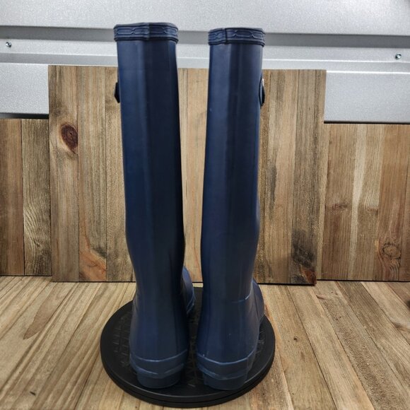 Womens Hunter Boot Original size 6 Tall Navy Blue Mid Calf Rain Boots - Picture 4 of 14